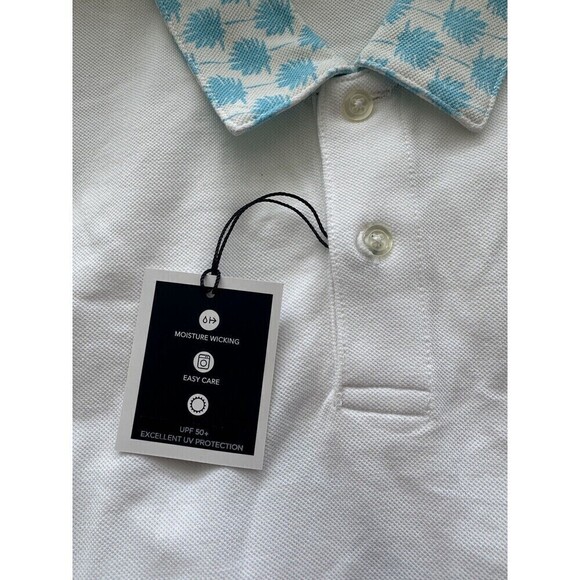 Club Room Mens Checker Collar Polo Shirt Chest Pocket Short Sleeve Cotton Blend - Picture 3 of 5